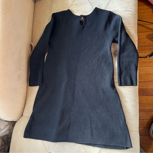 Hanna Andersson Girls Youth 110 
5 Milano Black Knit Embroidered Dress - Picture 2 of 4